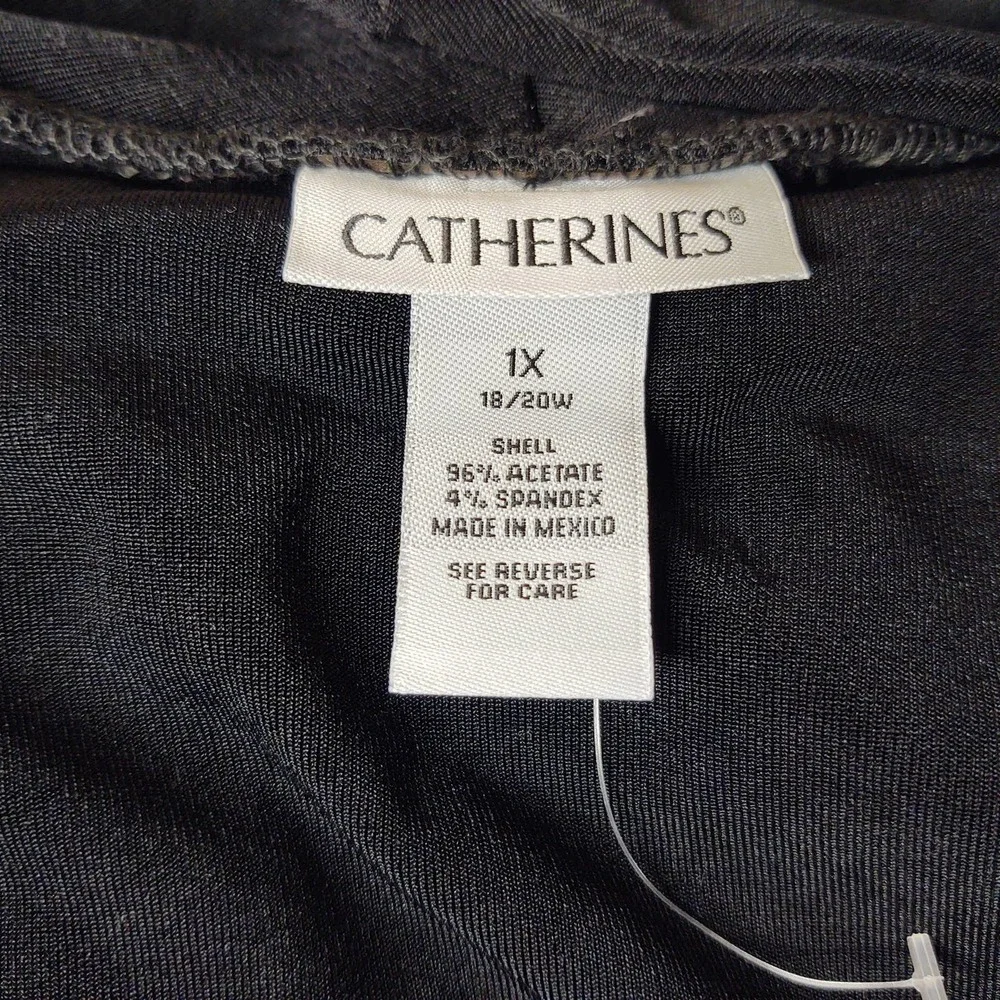 Catherines Ruffle Edge Open Front Draped Black Cardigan 18/20W - Picture 4 of 6